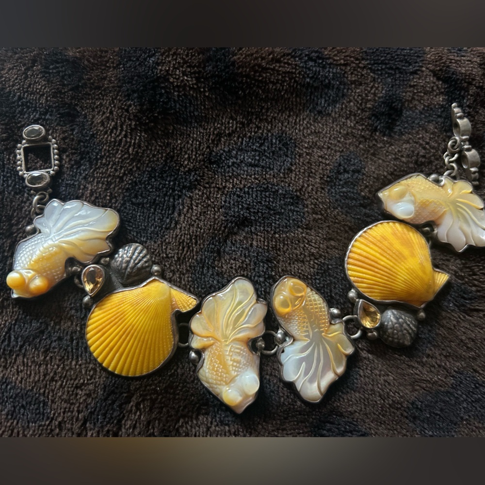 RARE AKR Amy Kahn Russell Vintage Shell & Fish Bracelet